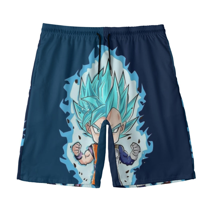 DBZ Goku Vegeta SSGSS God Blue Super Saiyan Chibi Sketch Beach Pants