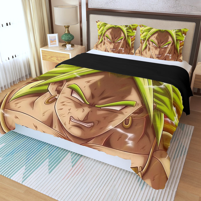 Dragon Ball Super Legendary Super Saiyan Broly White Eyes Custom Three Piece Duvet Cover Set