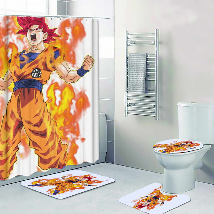 Awesome Goku Super Saiyan God Transformation DBZ Four-piece Bathroom