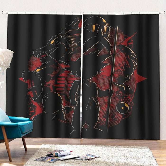 Little Saiyan Son Goku Dragon Ball Z Master Roshi Curtains with Hooks