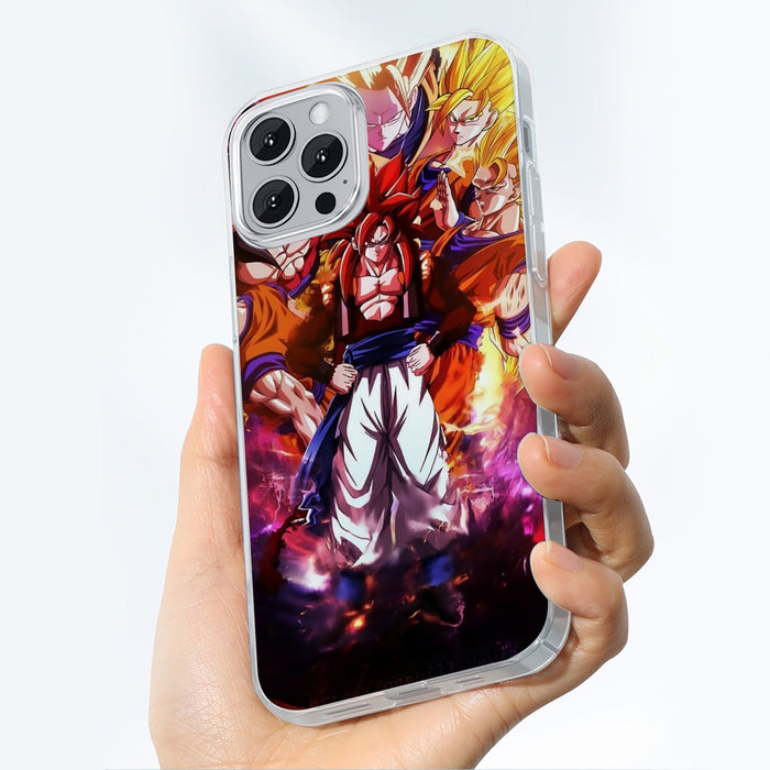 DBZ Gogeta Goku Vegeta Super Saiyan Powerful Lightning Thunder Design iPhone 13 Case
