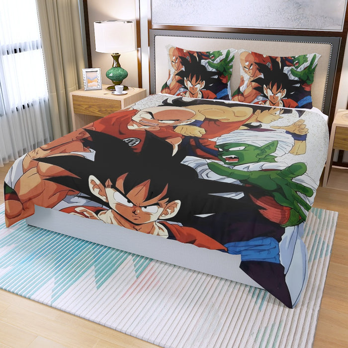 Dragon Ball Goku Piccolo Krillin Heroes Group Awesome Design Three Piece Duvet Cover Set