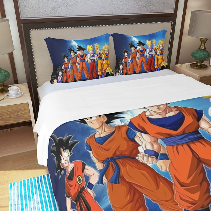 Dragon Ball Z Cool Goku Super Saiyan Transformation Three Piece Duvet Cover Set