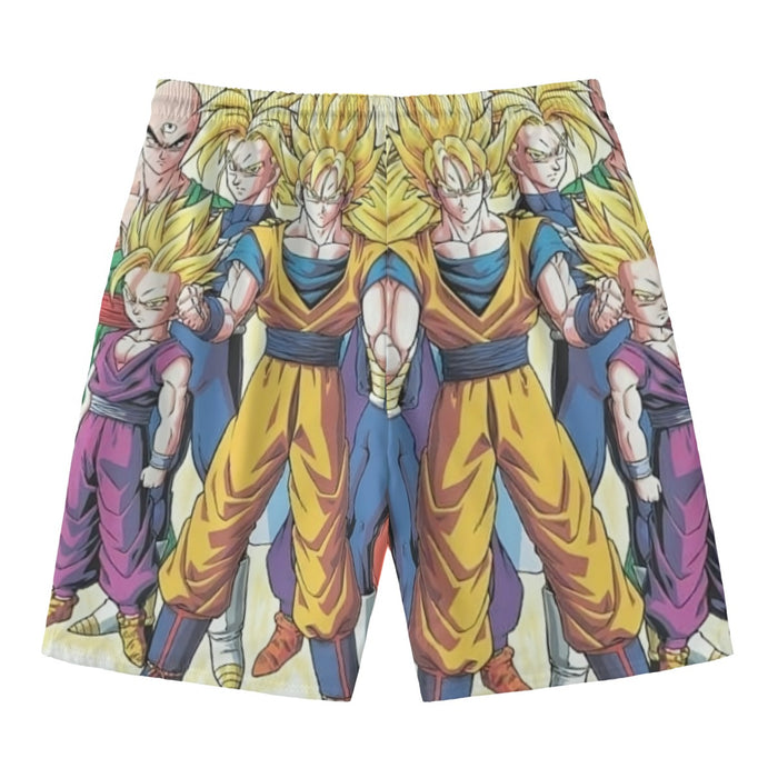 DBZ Goku Vegeta Super Saiyan Krillin Piccolo All Heroes Vibrant Design Beach Pants