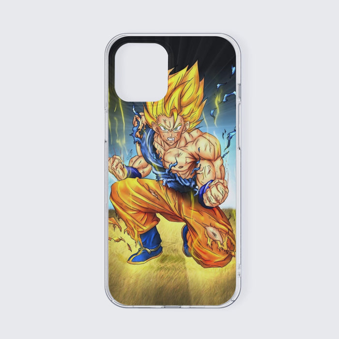 DBZ Goku Super Saiyan Thunder Power Damage Fight Cool Design iPhone 13 Case