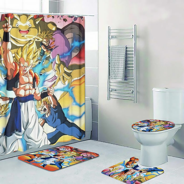 DBZ Goku Vegeta Fusion Saiyan Gogeta Colorful Design Streetwear Four-piece Bathroom