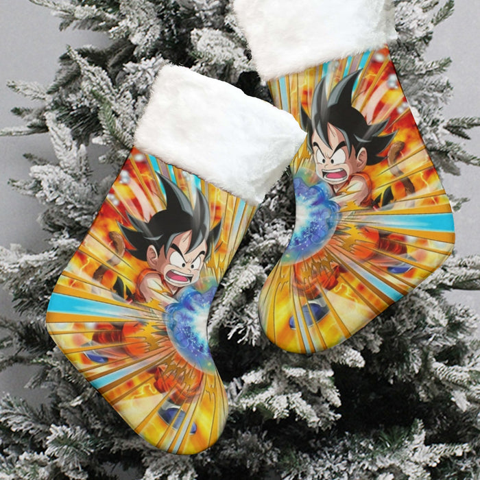 Dragon Ball Energy Kid Goku Blue Kamehameha Christmas Socks