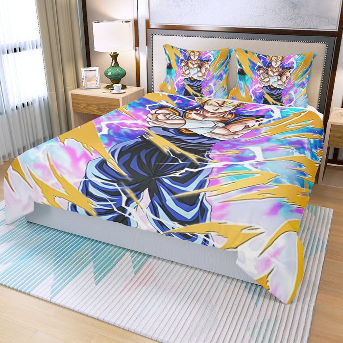 Dragon Ball Vegito Super Power Aura Thunder Earing Super Saiyan Three Piece Duvet Cover Set