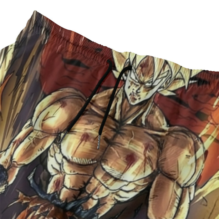 Powerful Goku Super Saiyan 2 Transformation SSJ2 Beach Pants