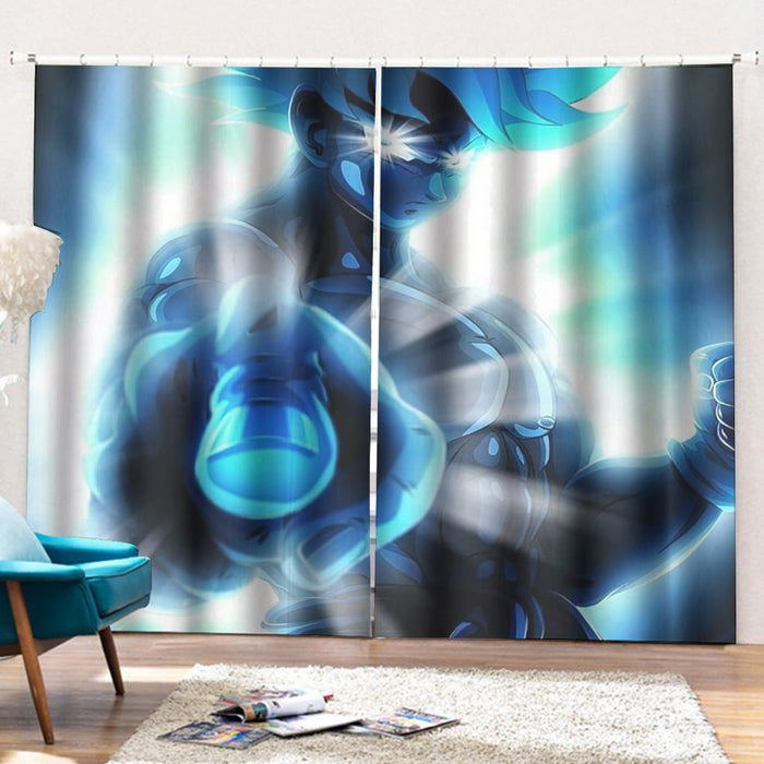 Dragon Ball Super Blue Son Goku Epic Ultra Instinct Curtains with Hooks