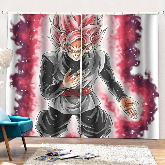 Dragon Ball Super Black Goku Rose 2 Super Saiyan Grin Curtains with Hooks