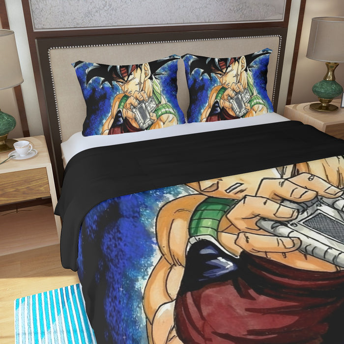 Dragon Ball Bardock Super Saiyan Goku Father Warrior Color Streetwear Three Piece Duvet Cover Set