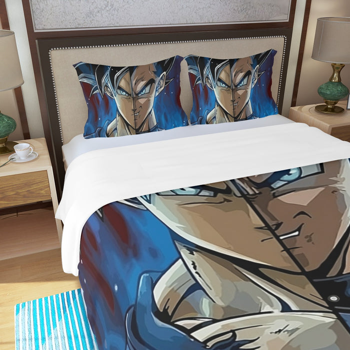 Dragon Ball Z Shirt  SSJ Goku x SSJ Vegeta Fusion Three Piece Duvet Cover Set