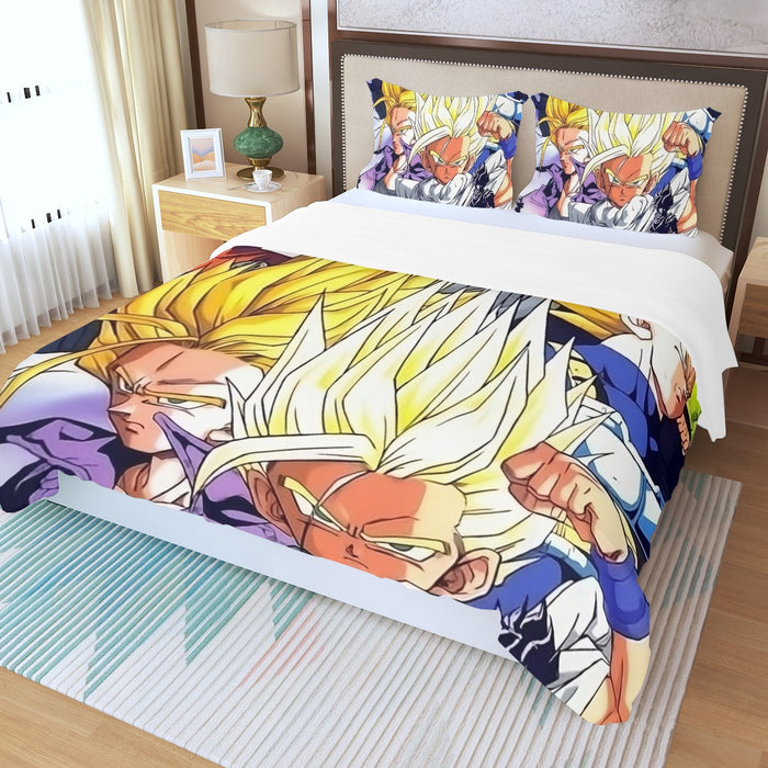 Dragon Ball Trunks Gohan Young Generation Super Saiyan Color Style Three Piece Duvet Cover Set