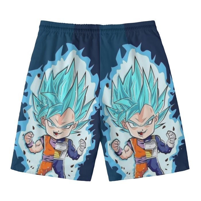 DBZ Goku Vegeta SSGSS God Blue Super Saiyan Chibi Sketch Beach Pants