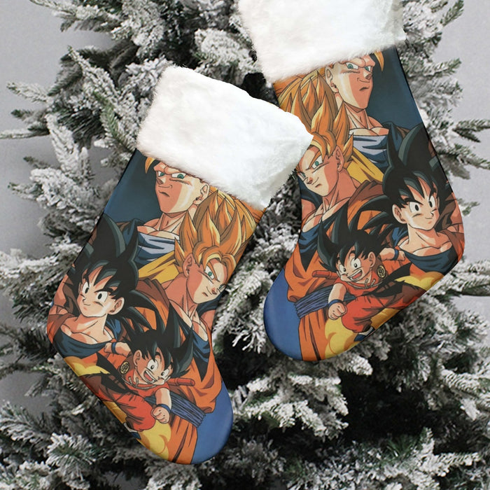 Goku Evolution from Kid to SSJ3 Transformation Dopest 3D Christmas Socks