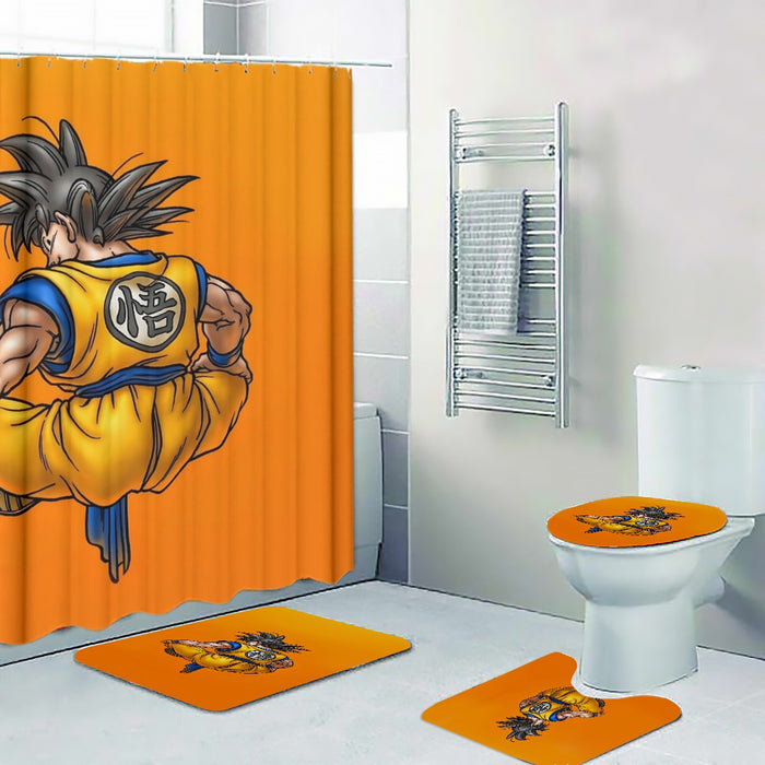 Goku Orange Background Four-piece Bathroom