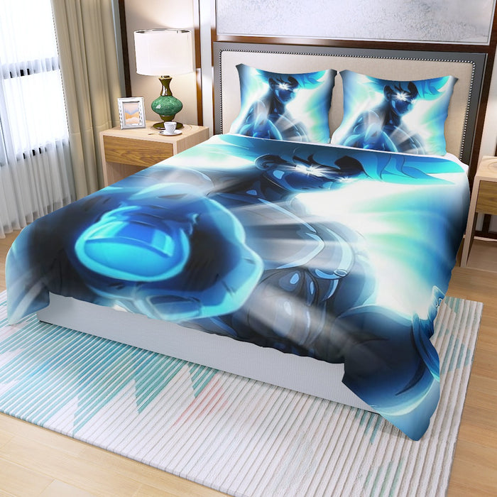 Dragon Ball Super Blue Son Goku Epic Ultra Instinct Three Piece Duvet Cover Set