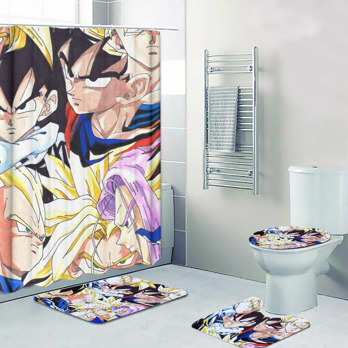 Dragon Ball Goku Vegeta Trunks Gohan Super Saiyan Cool Trending Design Four-piece Bathroom