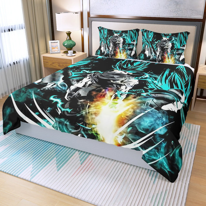 Dragon Ball Gogeta Super Saiyan Power Up Potara Fusion Design Three Piece Duvet Cover Set