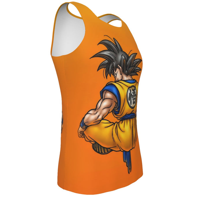 Goku Orange Background Tank Top