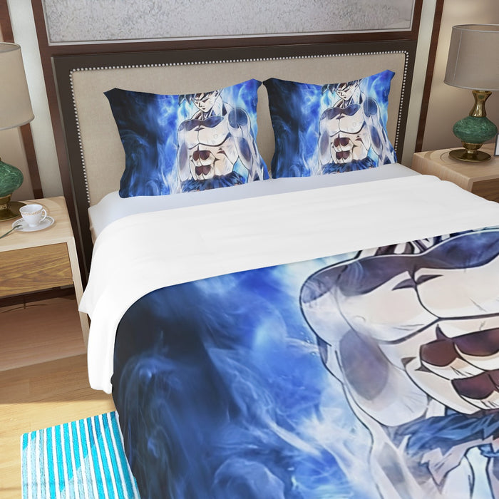 Dragon Ball Super Goku Ultra Instinct Blue Cool Casual Three Piece Duvet Cover Set