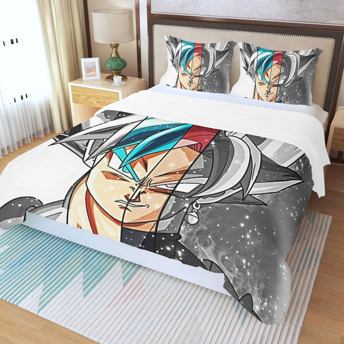 Dragon Ball Super All Super Saiyan Goku Forms Three Piece Duvet Cover Set