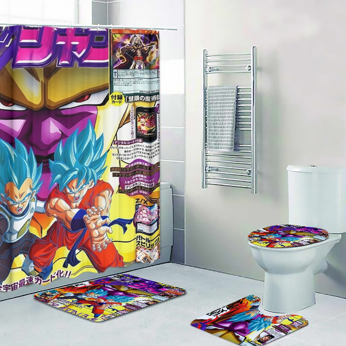 Golden Frieza Super Saiyan God Goku Vegeta Blue Hair 3D Four-piece Bathroom