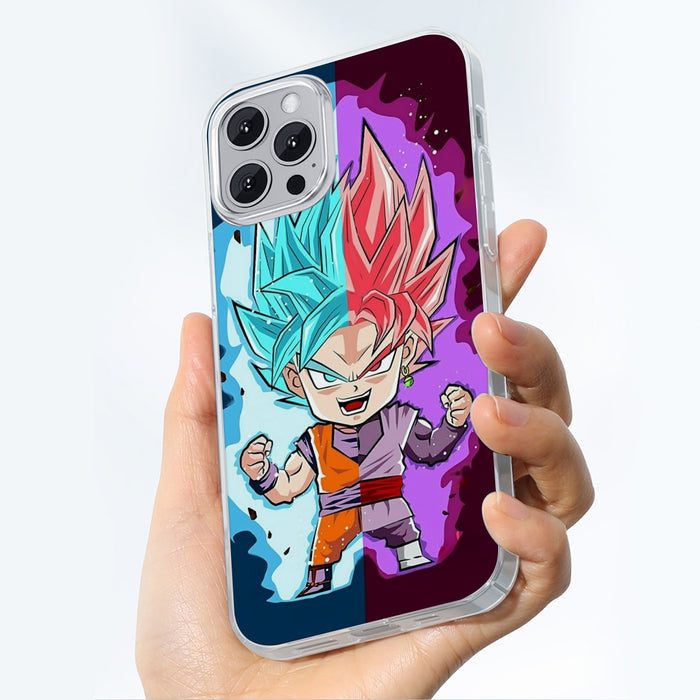 DBZ Goku Zamasu SSGSS God Blue Rose Super Saiyan Chibi iPhone 13 Case