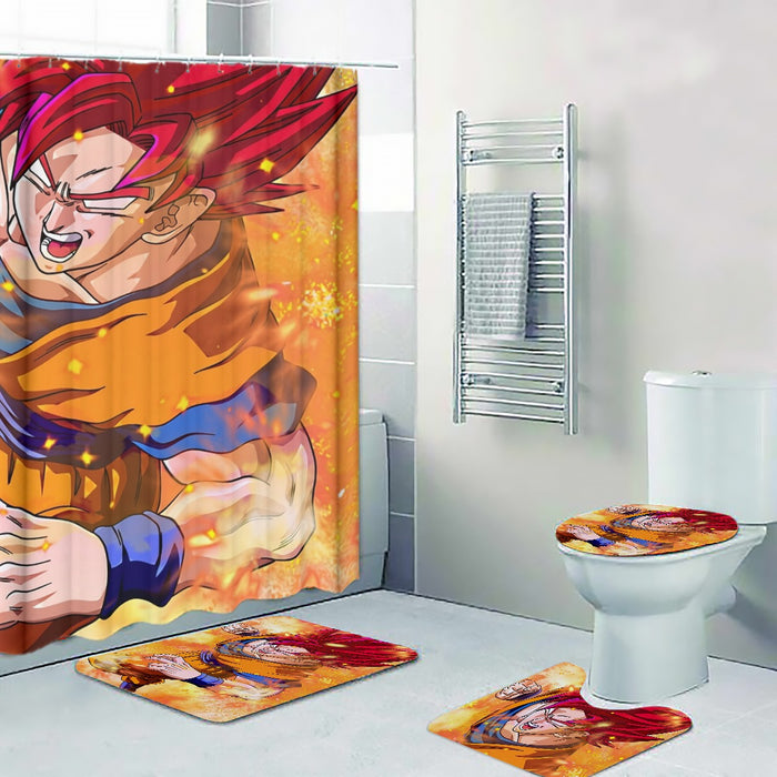 Dragon Ball Super Goku Rage Red Ultra Instinct Dope Four-piece Bathroom