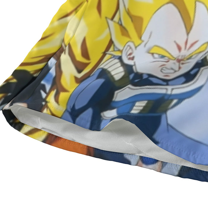 DBZ Goku Saiyan Spirit Bomb Vegeta Piccolo Gohan Trunks Vibrant Design Beach Shorts