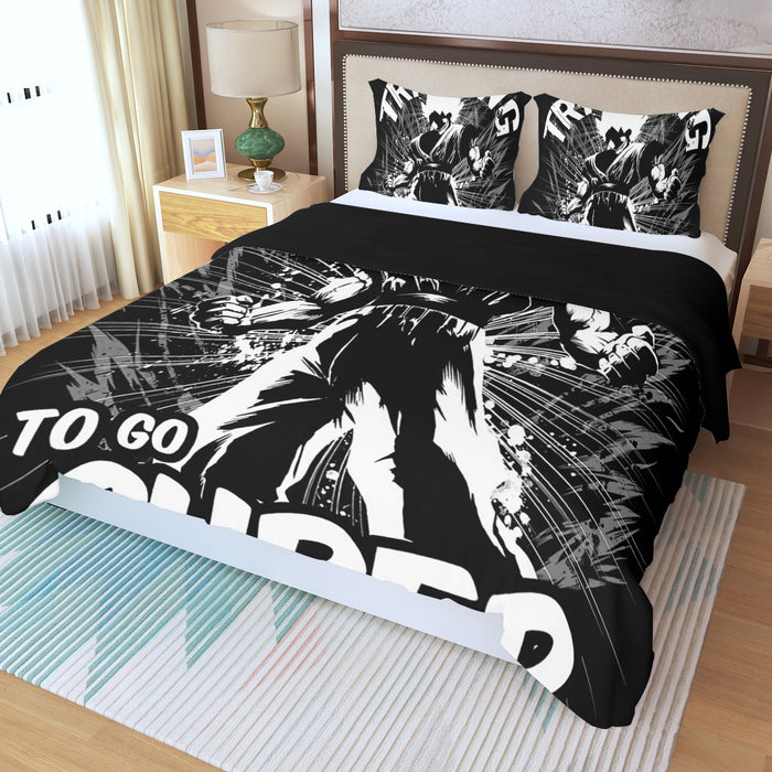 Dragon Ball Z Goku Training To Go Super Saiyan Epic Three Piece Duvet Cover Set