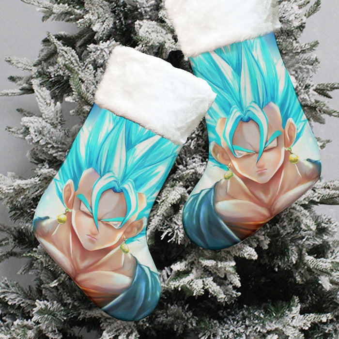DBZ Goku God Saiyan Blue SSGSS Potara Fusion Design Trendy Christmas Socks