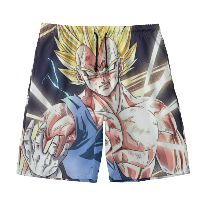 DBZ Majin Vegeta Saiyan Prince Fight Injure Manga Style Trending Beach Pants