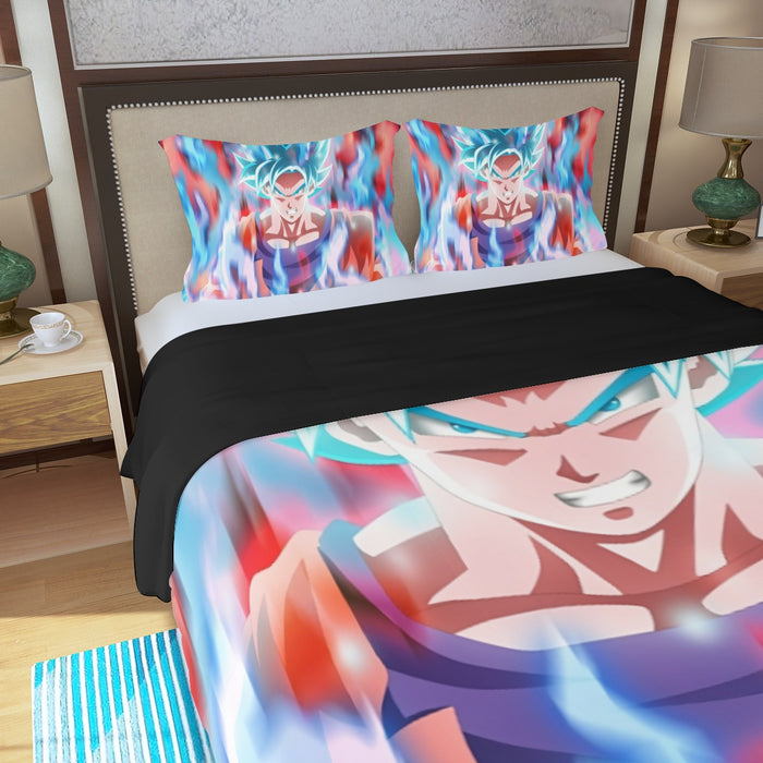 Dragon Ball Super Saiyan Blue Goku Three Piece Duvet Cover Set