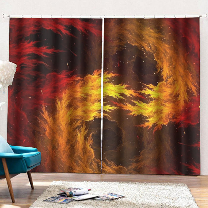 Dragon Ball Z Super Saiyan Orange Aura Dope Streetwear Curtains with Hooks