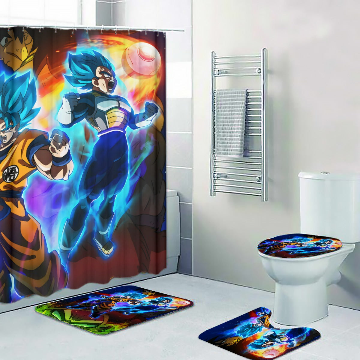 Dbz Legendary Broly Son Goku Vegeta Super Saiyan Blue Four Piece Bathroom — Dbz Store 1135