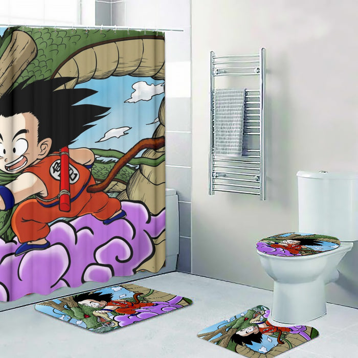 Dragon Ball  Kid Goku Flying With Shenron Four-piece Bathroom