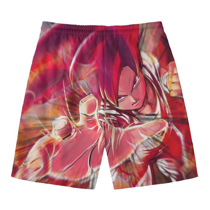 Dragon Ball Z Son Goku Super Saiyan Rose Blue Aura Beach Pants