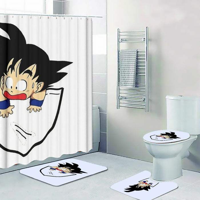 Smiling Goku On Pocket Of Dragon Ball Z Four-piece Bathroom