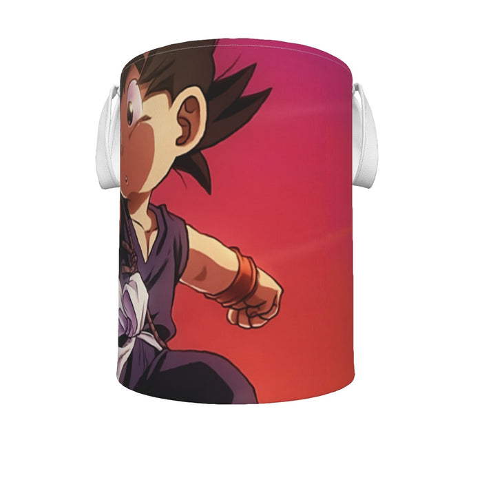 Kid Goku and Chichi Flying on Golden Cloud 3D Laundry Basket