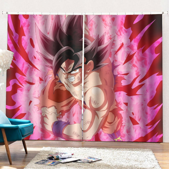 Dragon Ball Super Bruised Goku Red Kaioken Streetwear Curtains with Hooks