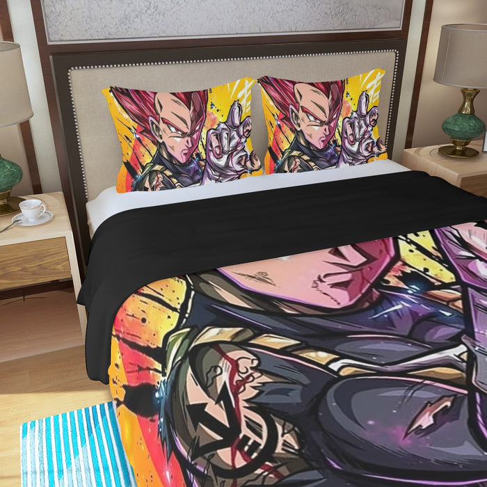 Dragon Ball Z Vegeta God Three Piece Duvet Cover Set