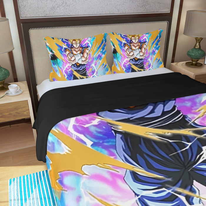 Dragon Ball Vegito Super Power Aura Thunder Earing Super Saiyan Three Piece Duvet Cover Set