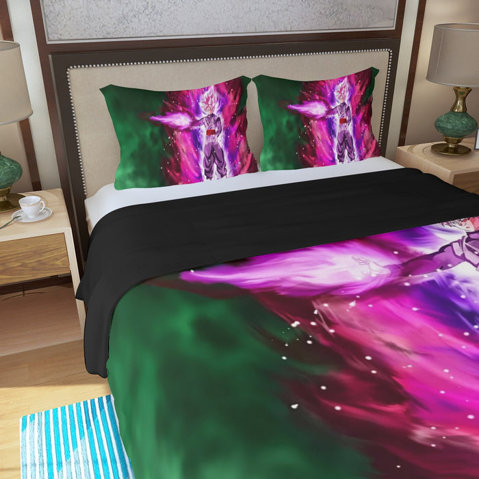 Goku Black Super Saiyan Rose Power Aura Streetwear Design Three Piece Duvet Cover Set