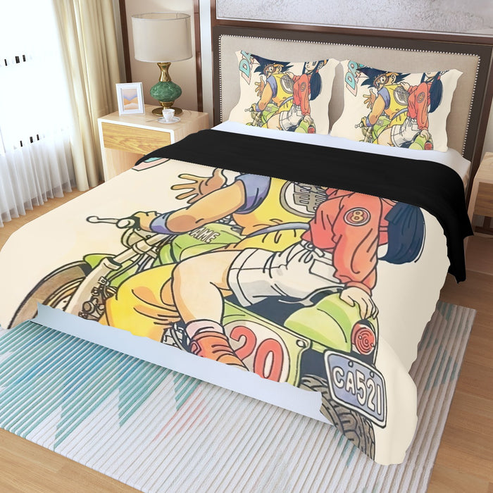 DBZ Goku Chi Chi Biker Motorbike Glasses Cool Design Streetwear  Three Piece Duvet Cover Set