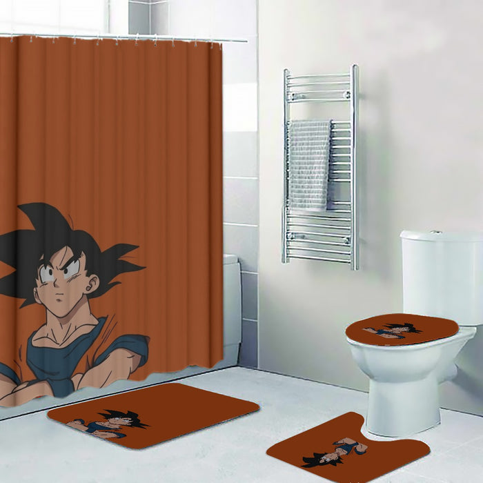 Goku Orange Minimalistic Background Four-piece Bathroom