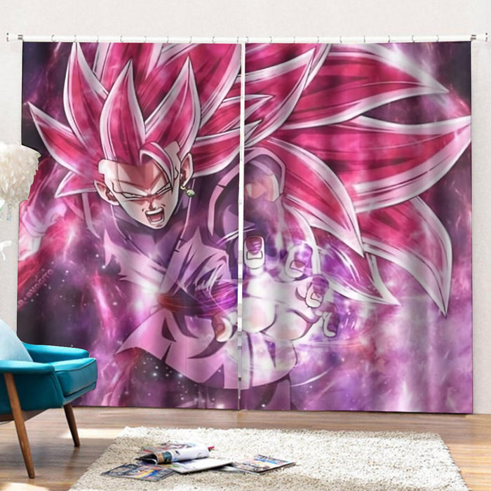 Dragon Ball Black Goku Rose 3 Ultra Instinct Epic 3D Curtains with Hooks