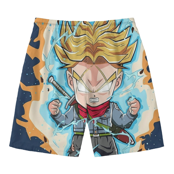 Dragon Ball Future Trunks Saga Super Saiyan Chibi Design Beach Pants