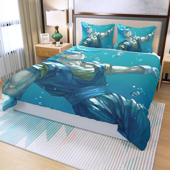 DBZ Relax Gogeta Ocean Blue Saiyan SSGSS Dope Design Three Piece Duvet Cover Set